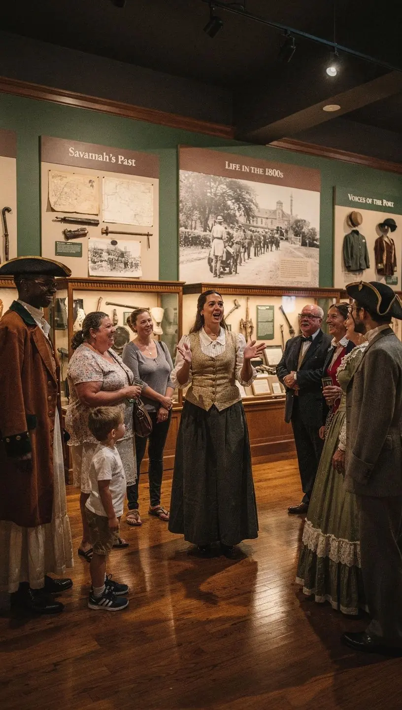 Группа туристов, изучающих колониальную архитектуру города.